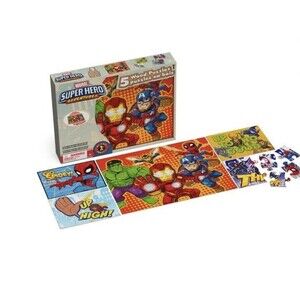 MY FIRST MARVEL SUPER HERO 5 Wood Puzzles Storage Box Tray Educational Jigsaw